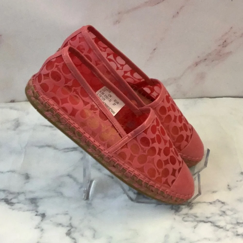 NWT COACH Cleo Espadrille Leather Women's Shoe Color Orchid Size 6.5